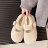 Winter Women Causal Cotton Shoes Warm Furry Hairy Fashion Outdoor Women Student Plush Shoes Versatile Ladies Flat Moccasins