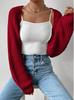 European & American Double Sleeve Off-the-Shoulder V-Neck Knit Scarf for Women
