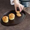 Wood Serving Tray Portable Dessert Plate for Kitchen Breakfast in Bed Bar