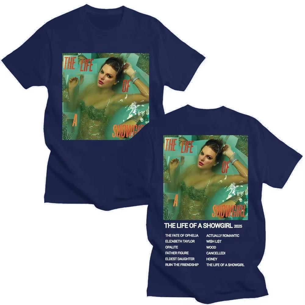 The Life of A Showgirl 2026 New Album T Shirt Men's Women Fashion Vintage T-shirts Casual Cotton  Oversized T-shirts  Lightweight Breathable Clothes