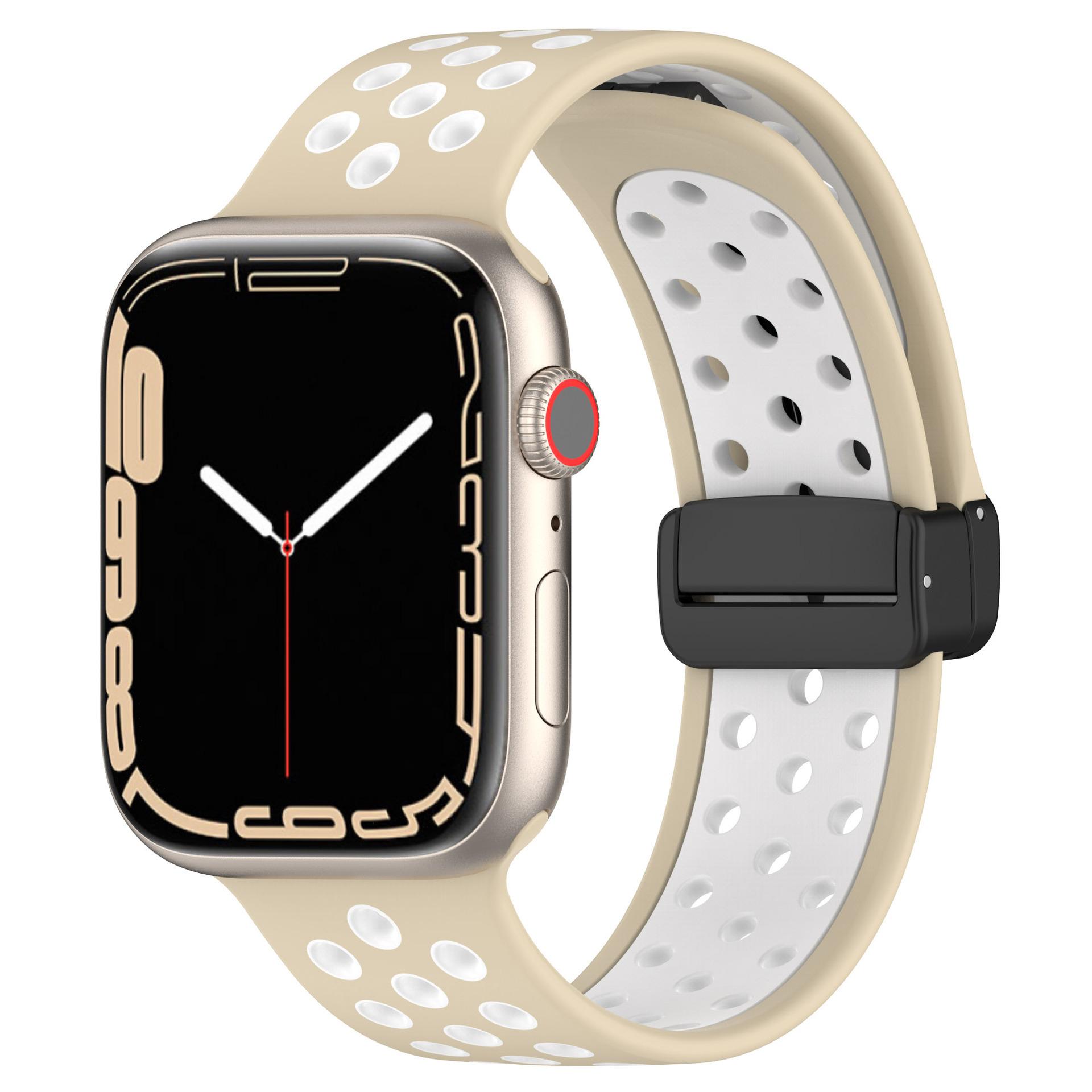 

Silicone Magnetic Strap For Apple Watch band 44mm 40mm 45mm 41mm 46mm 42mm Bracelet iWatch Series 10 9 SE 8 7 6 5 4 Ultra 2 49mm 38 40 41 42(S10) mm