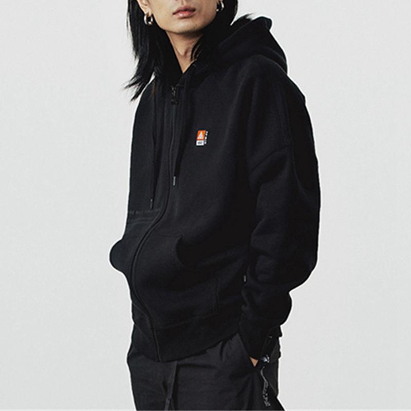 Vans Loose Fit Hooded Jacket With Back Print Men Jackets Black VN0A4USJBLK