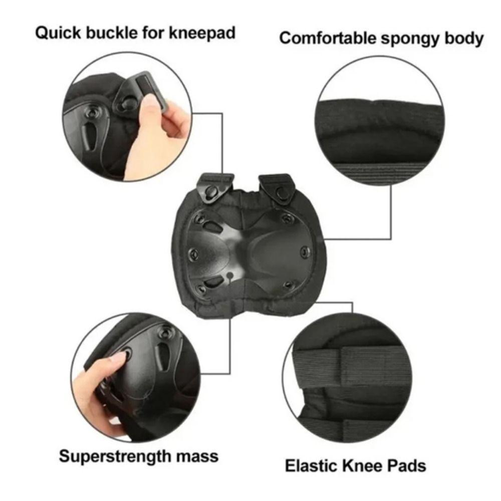 4Pcs/Set Impact Resistance Knee Pads Elbow Pads Professional Sports Protective Gear  Outdoor Cycling
