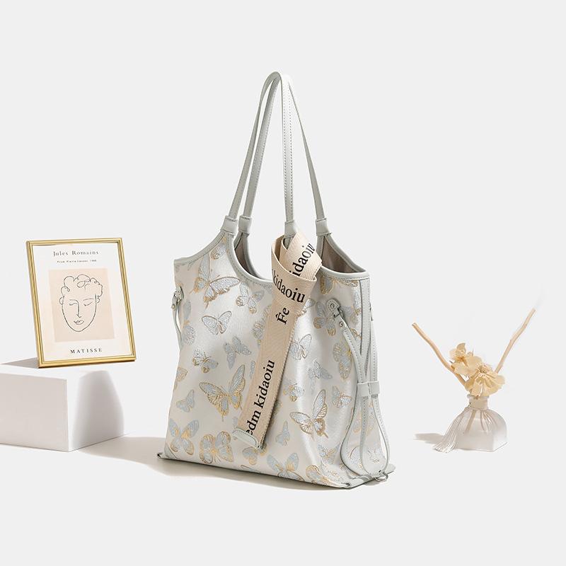 Versatile Popular Bags Women'S Niche Commuter Armpit Big Bag New Chinese Style Embroidery Large Capacity Tote Bag