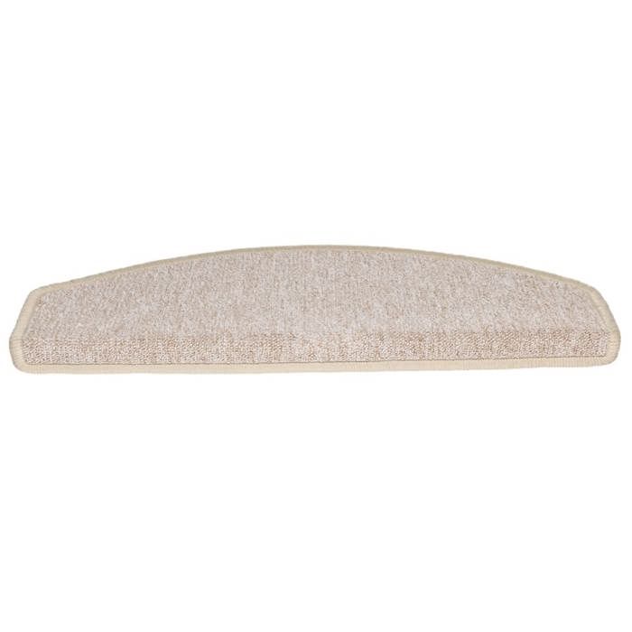 VidaXL Tapis d'escalier 15 pièces 65 x 24 x 4 cm Taupe Demi-rond Grand 133890
