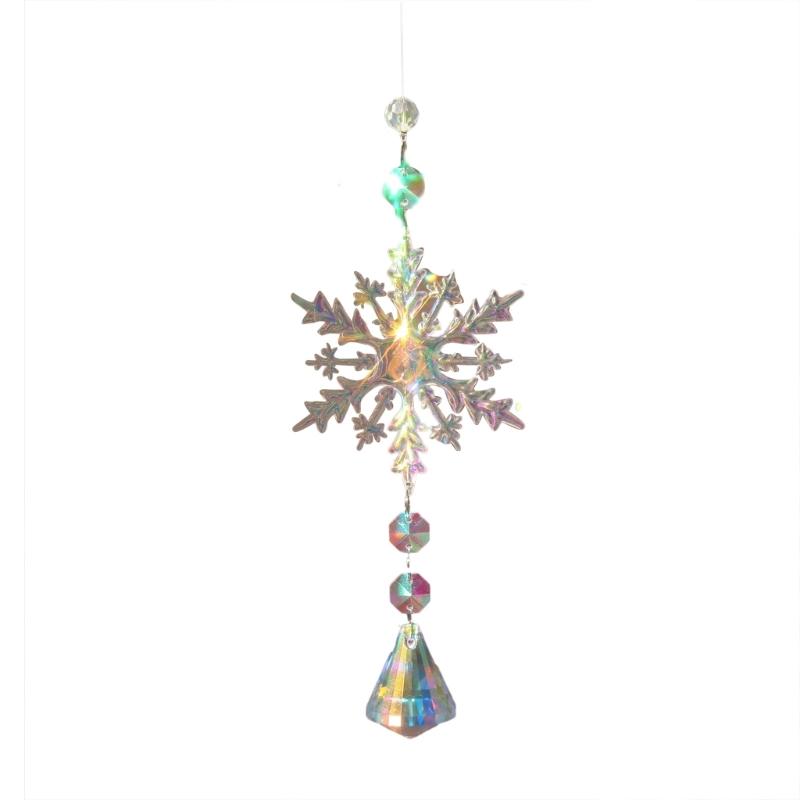 Elegant Crystal Suncatchers with Glistening Diamond Teardrops Prisms Pendants Sparkling Snowflake Pendant 1