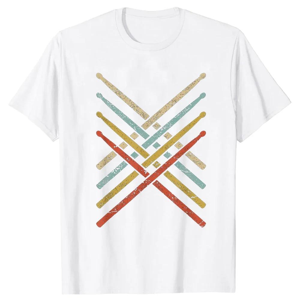 Drummer Retro Vintage Evolution Of Unisex Drumsticks Drumset Drum Set T Shirt Harajuku Cotton I Destroy Silence Drumming Tshirts