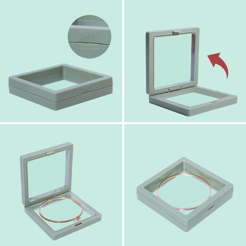 10pcs 3D Floating Display Box Jewelry Organiser Storage Stand Floating Frame for Necklaces, Earrings and Bracelets