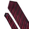 Barry.Wang Ties for Men Necktie Hankerchief Cufflinks Set Burgundy Striped Jacquard Wedding