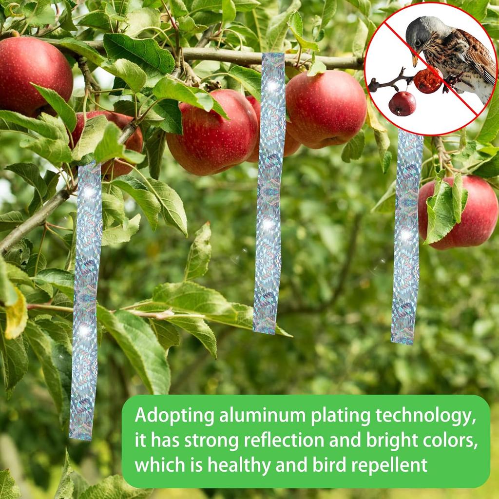 Bird Scare Laser Tape Repellents Double Sided Pigeons Birds Away Reflective Ribbon Deterrent Tapes for Outdoor Garden Orchard