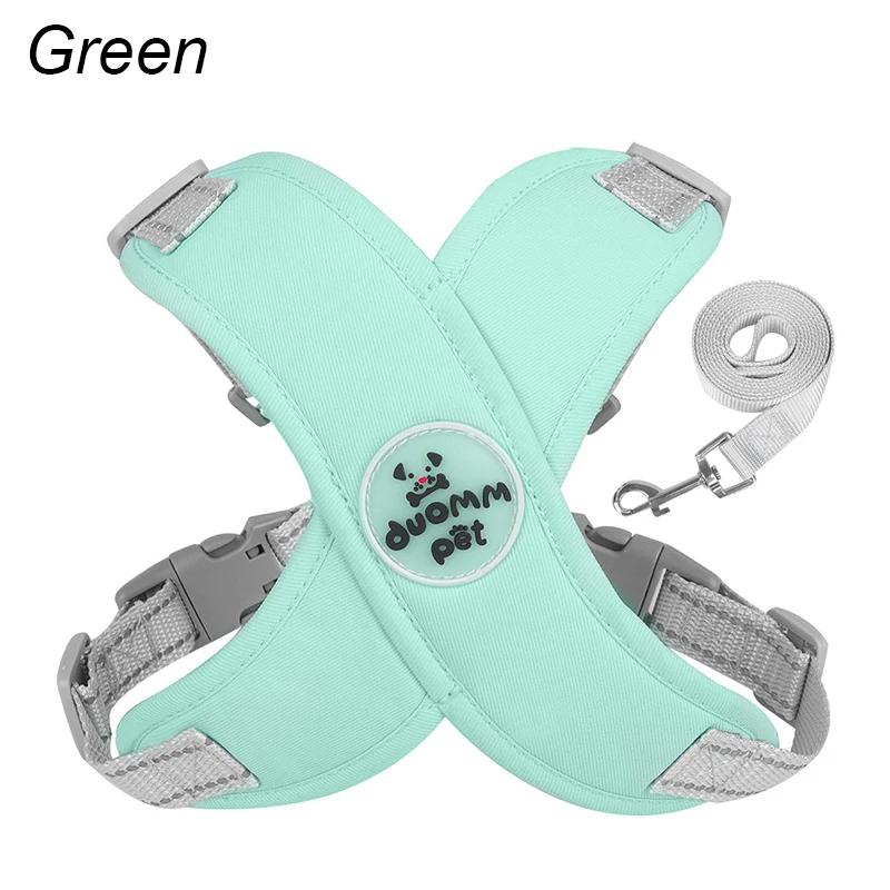 Adjustable Reflective Dog Harness Vest with Leash Set, Breathable Mesh for Small Medium Dogs & Cats, Outdoor Walking Chest Strap