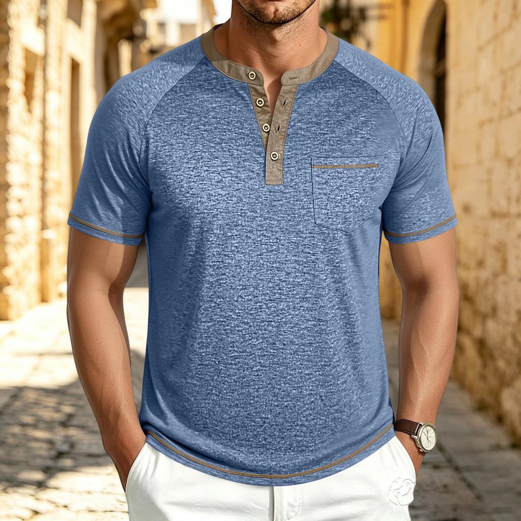 Men's Retro Casual Short Sleeve T-Shirt for Summer Everyday Wear