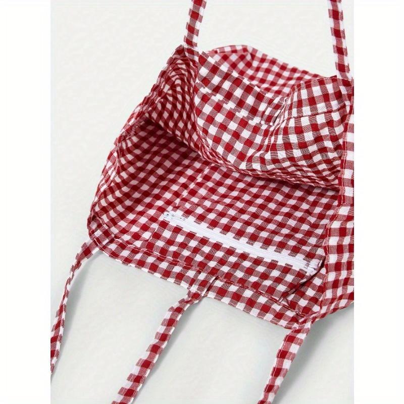 Cute Women's Plaid Tote Bag, Summer Bag, for Picnic