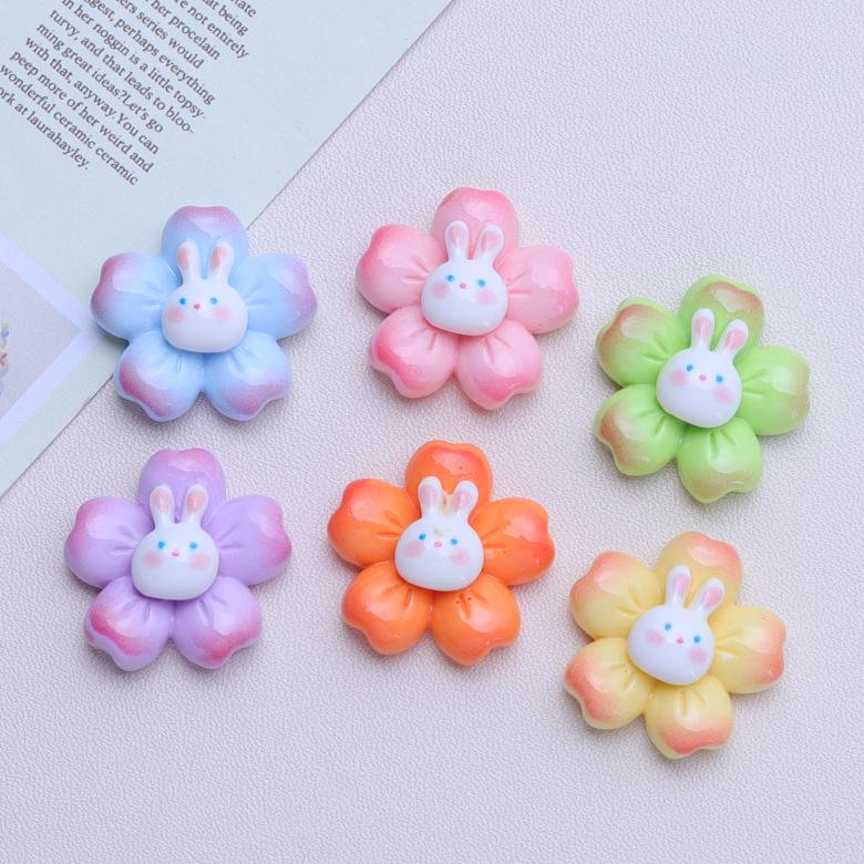 Colorful Bunny & Flower Resin Charms for DIY Crocs