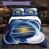 Argentina Football Pattern 3 Pieces Bedding Set Soft Microfiber Duvet Cover with Pillow Cases for Bedroom