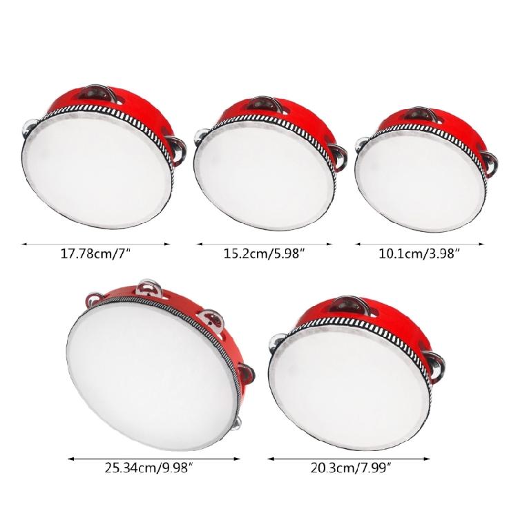 Tambourines with Metal Bells Drum Hand Percussion for Adults Church Party Play