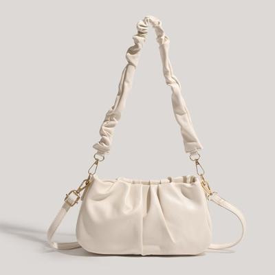 Bolsa Nuvem Plissada de Primavera e Verão Versátil Bolsa Transversal de Ombro Único Bolsa de Mão