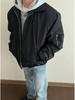 Men's Trendy Retro American Vibe Flight Jacket - Warm Padded Cotton Bomber with Lapel