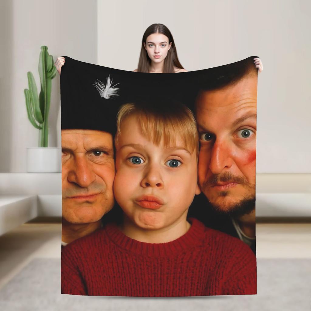 Home Alone Christmas Comedy Film Printed Blanket For Men Women Warm Cozy Fluffy Throw Blankets for Living Room Multi-size