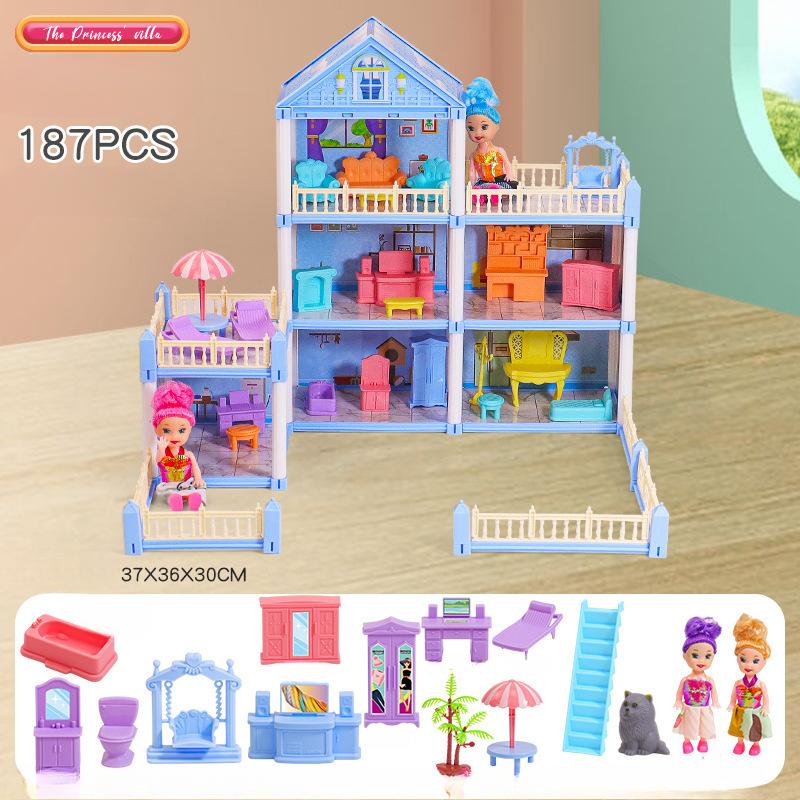 Diy Doll House Children Dream Princess Big Castle Villa Birthday Gift Play House Toys