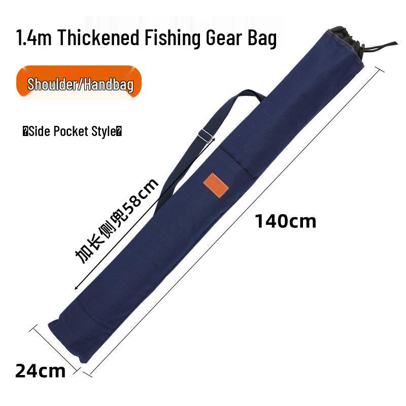 Thickened Canvas Fishing Rod Bag with Large Capacity and Lightweight Design