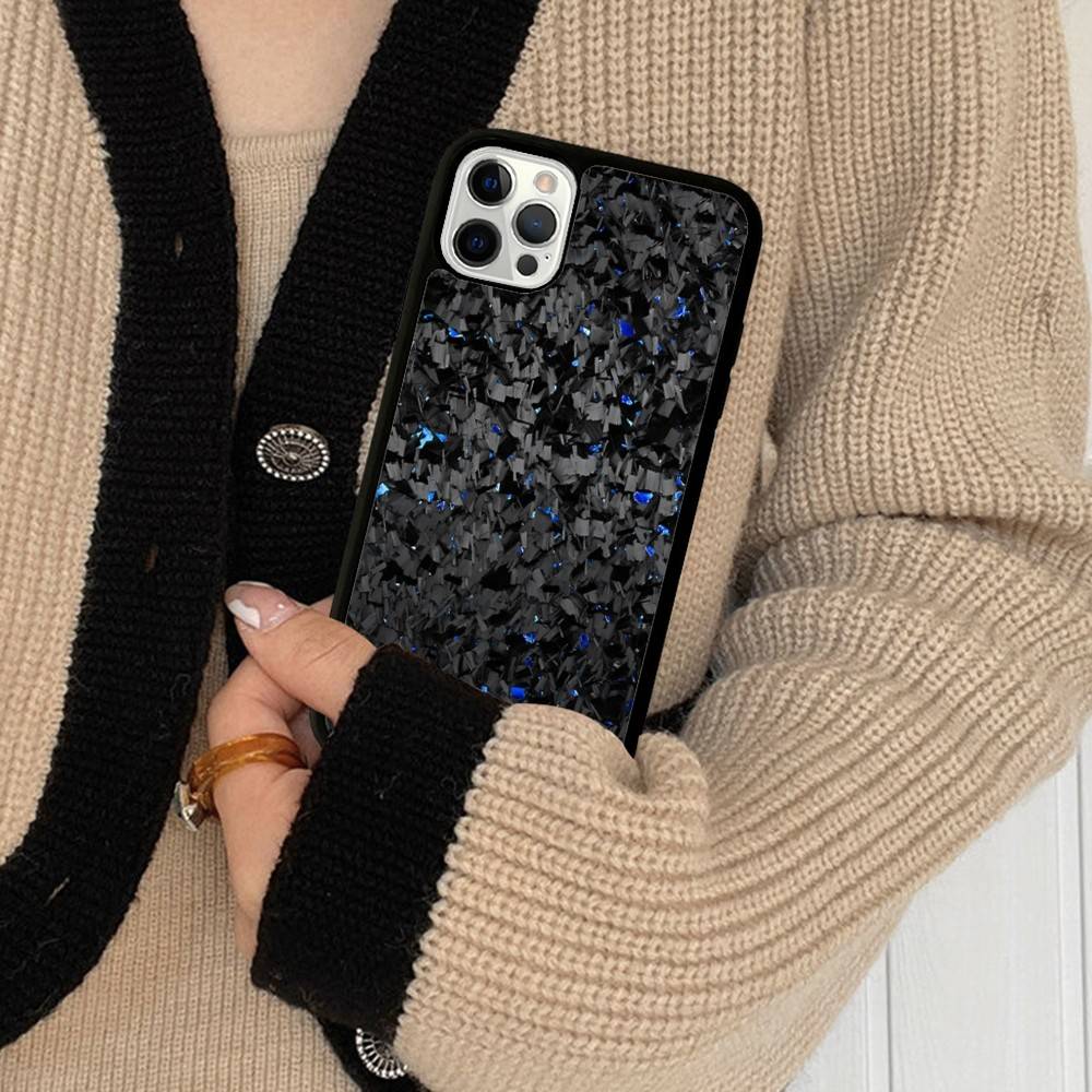 Forged Carbon Fundas Phone Case For IPhone 17 Pro 16 Plus 16 Pro Max 15 14 13 12 11 PC+TPU Back Cover