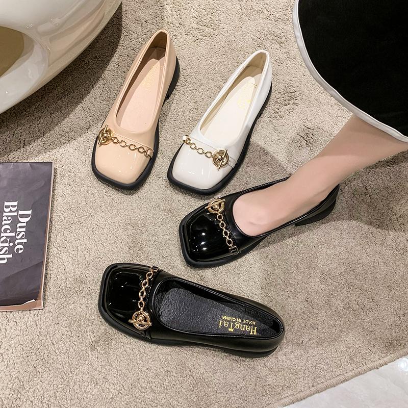 Fashion Shoes for Women 2024 Moccasins Square Toe Ladies Summer Footwear Black Low Heel Elegant Fashion on Sale Casual Chic Spring