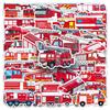 50 Fire Truck Graffiti Stickers: Personalized Cartoon Decor for Kids' Computers, Phones, and Suitcases