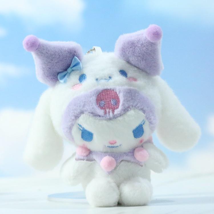 Model New Cartoon Plush Toys Keychain Cute Kawaii Ornaments Cute Pink Cinnamoroll Kuromi My Melody Anime Peluche
