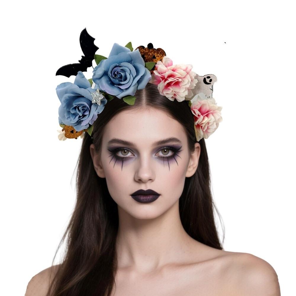 Simulation Bat Halloween Hair Hoop Exaggerated Gothic Flower Hairband  Photography Props