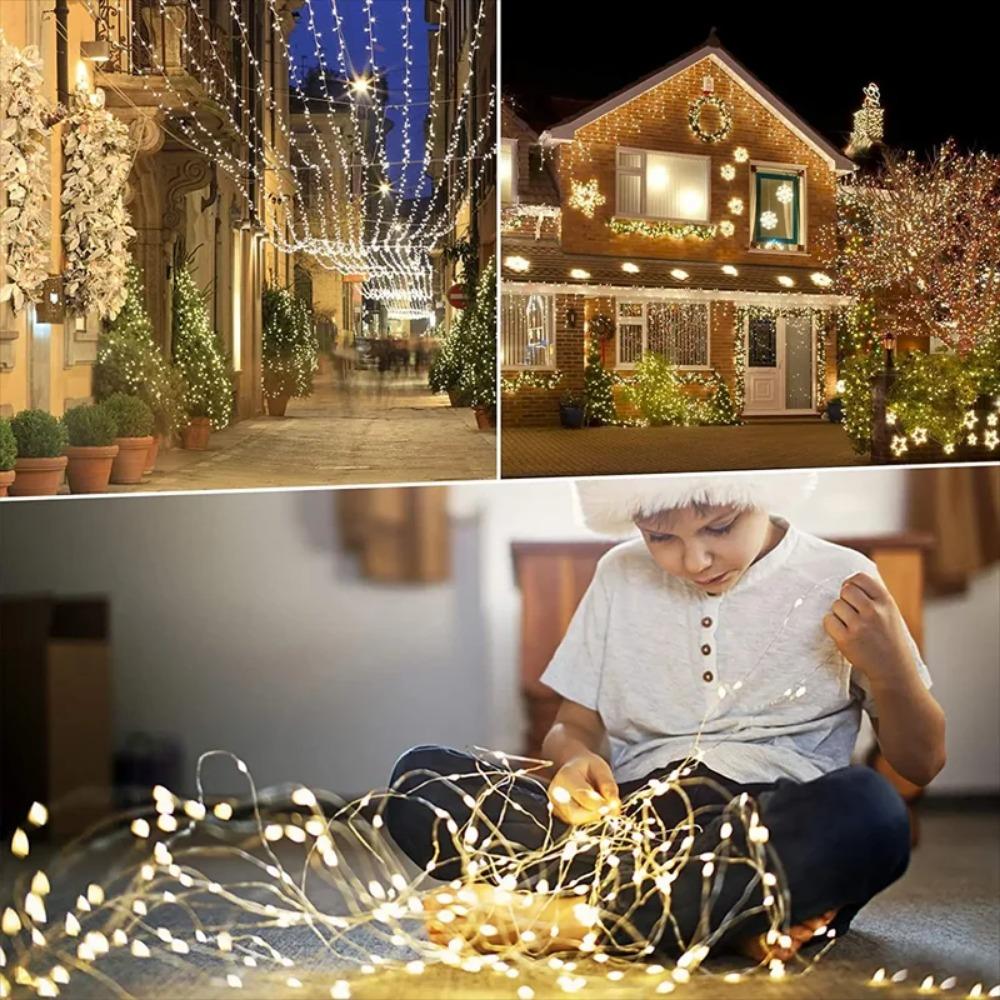 30m/20/10/5m Solar Waterproof Led Light Strip Outdoor Festoon Lamp Garden Fairy Garland String Christmas Decor Atmosphere Light