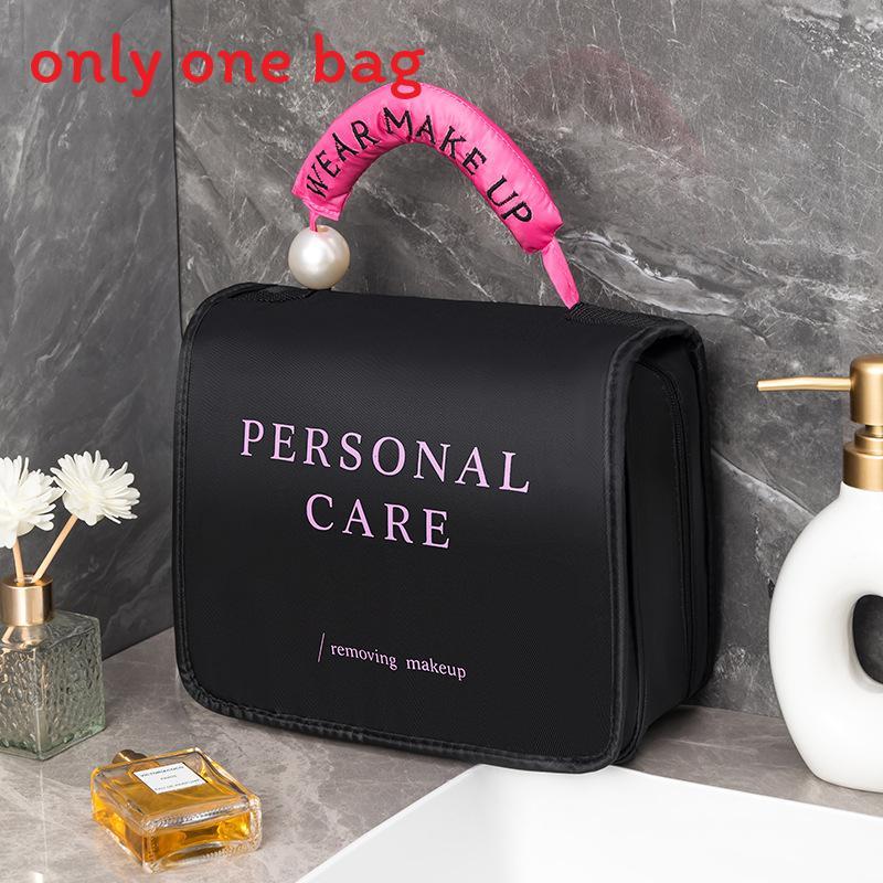 Travel Toiletry Bag Organizer With Waterproof Oxford Fabric For Men And Women чёрный