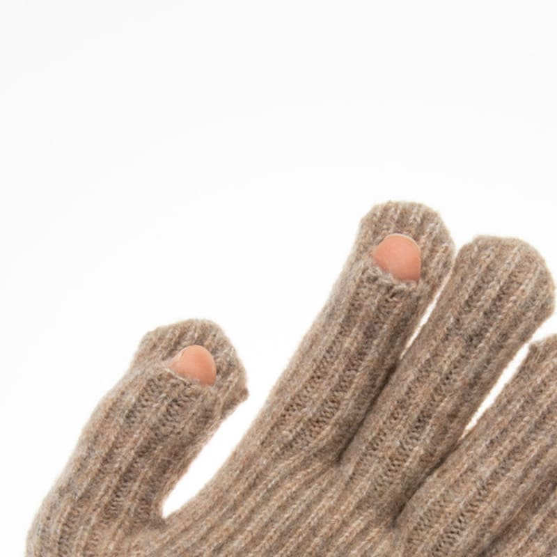 RECLOW RECLOW Knit Gloves and Muffler Set Beige