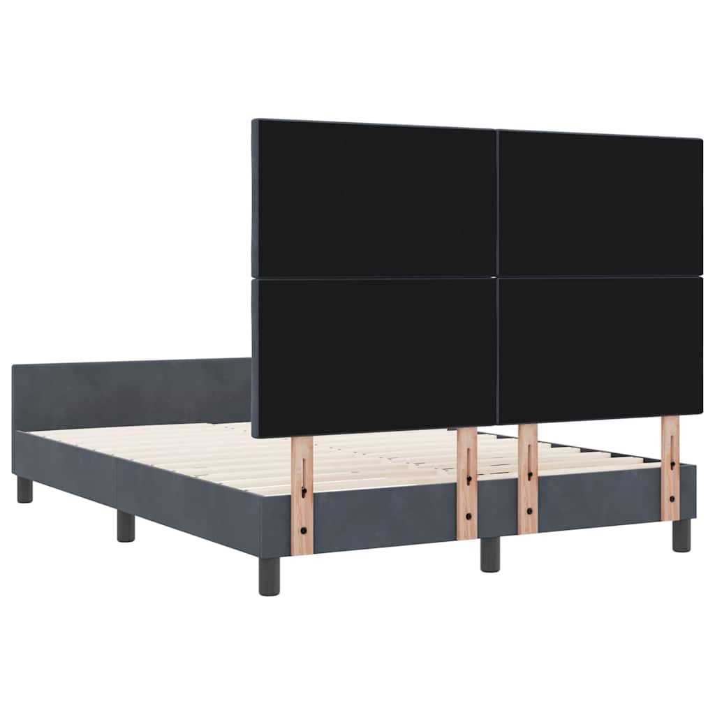 Boxspring Bed with Headboard Dark Grey 140 x 200 cm Velvet