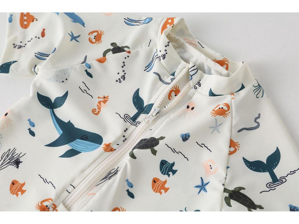 Ocean One-Piece Boys' Quick-Dry Swimsuit - Cute Sunscreen Beachwear