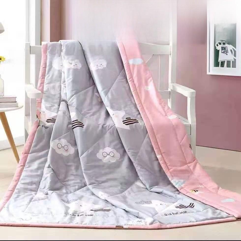 Printing Flower Breathable Cotton Blended Summer Blanket For Comfort Indoor