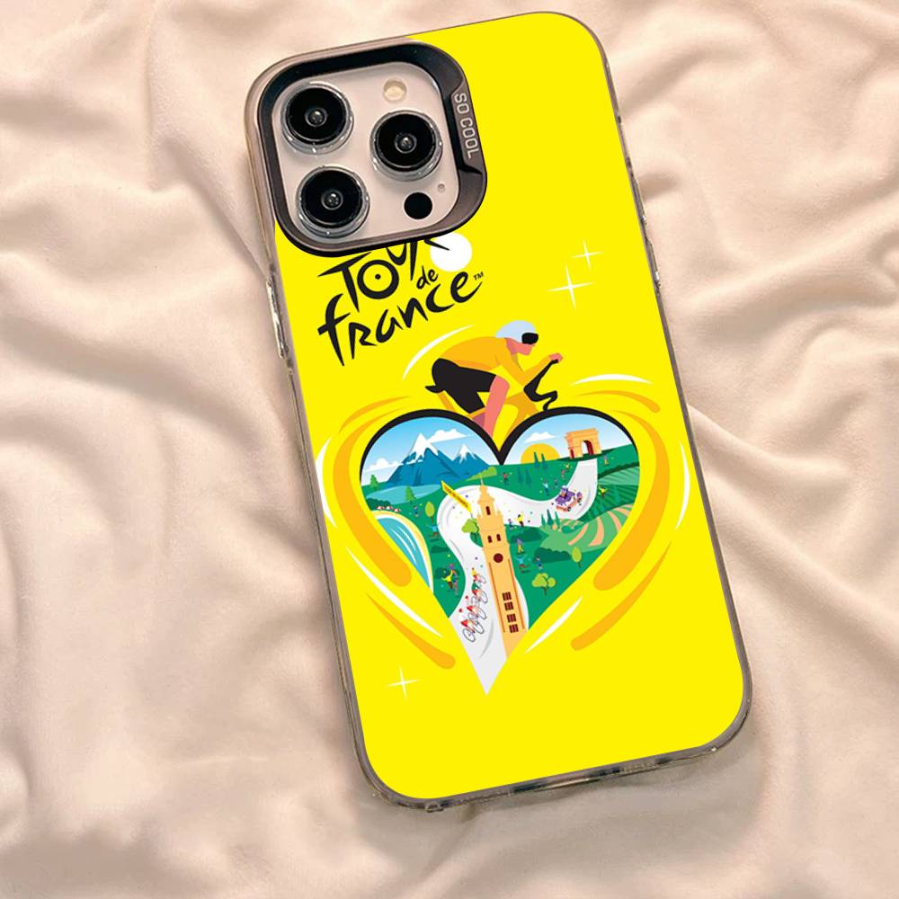 T-Tour De France Bicycle Exercise Colorful Silver Cover Phone Case For IPhone 17 16 Pro Max 15 Pro 14 Plus 11 12 13 X XS Max XR