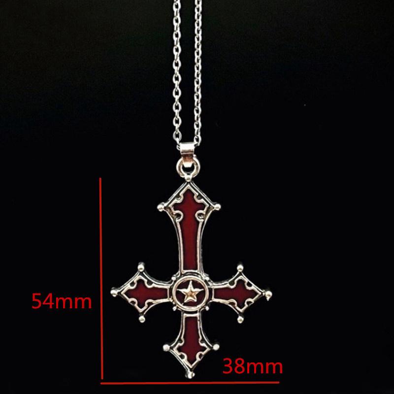 Vintage Gothic Cross Pendant Necklace For Men Party Trend Punk Jewelry Halloween Gifts