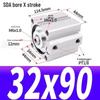 SDA Mini Pneumatic Cylinder, High Thrust, Thin Type, Bore Sizes 20/25/32/40/50