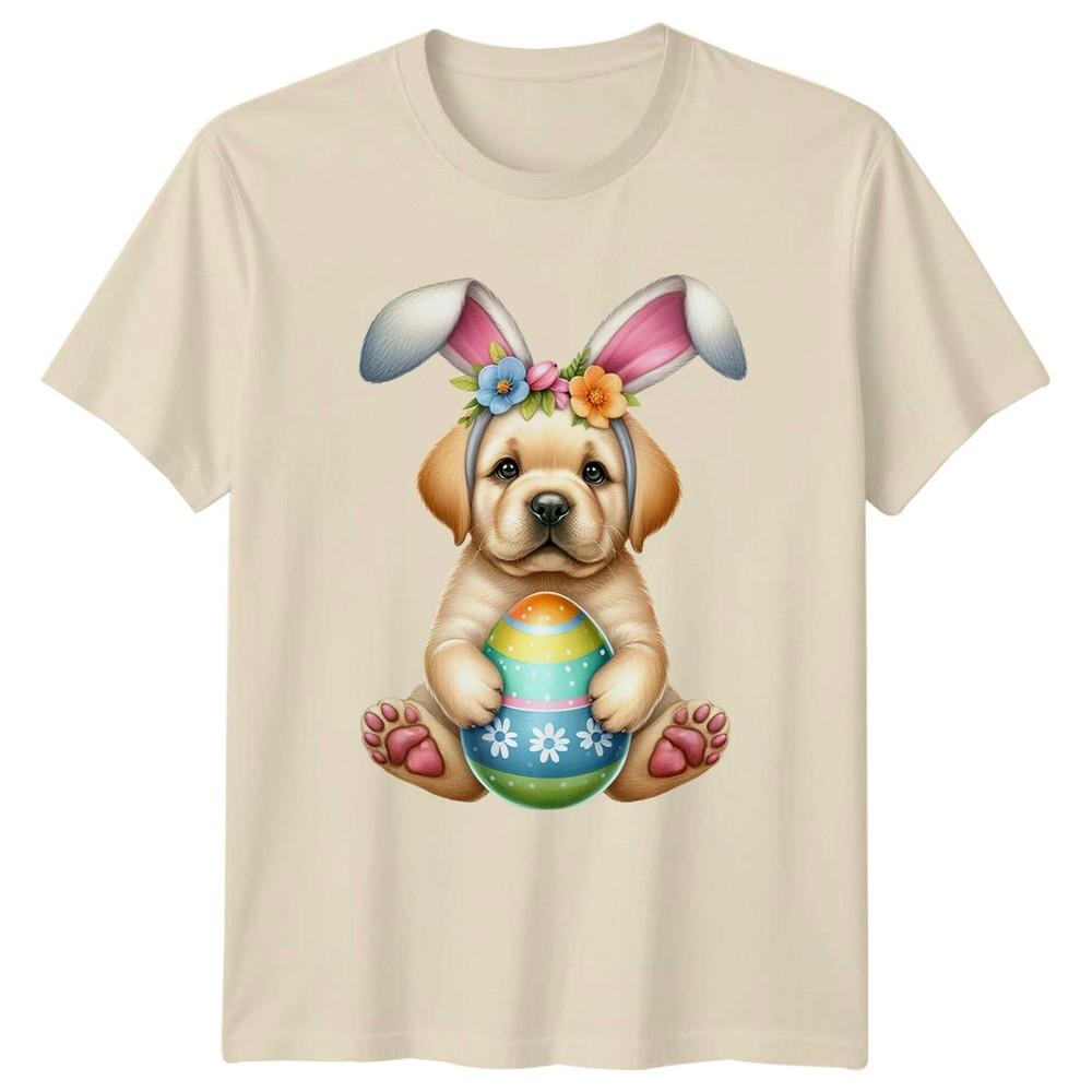 Adorable Labrador Puppy Wearing Bunny TShirt Labrador Dog Holiday Easter