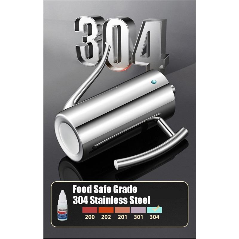 SUS304 Stainless Steel Oil Dispenser  Bottle Leakproof Cruet with Spout Easy Precision Pouring of Olive Oil Vinegar and Grease