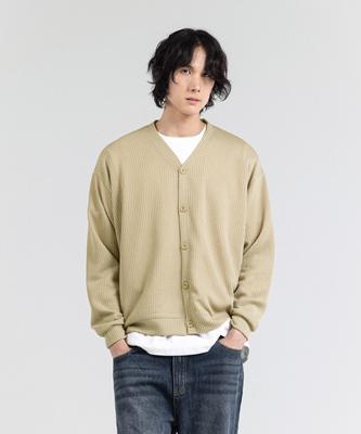 Modern Aron Basic V-Neck Cardigan Beige