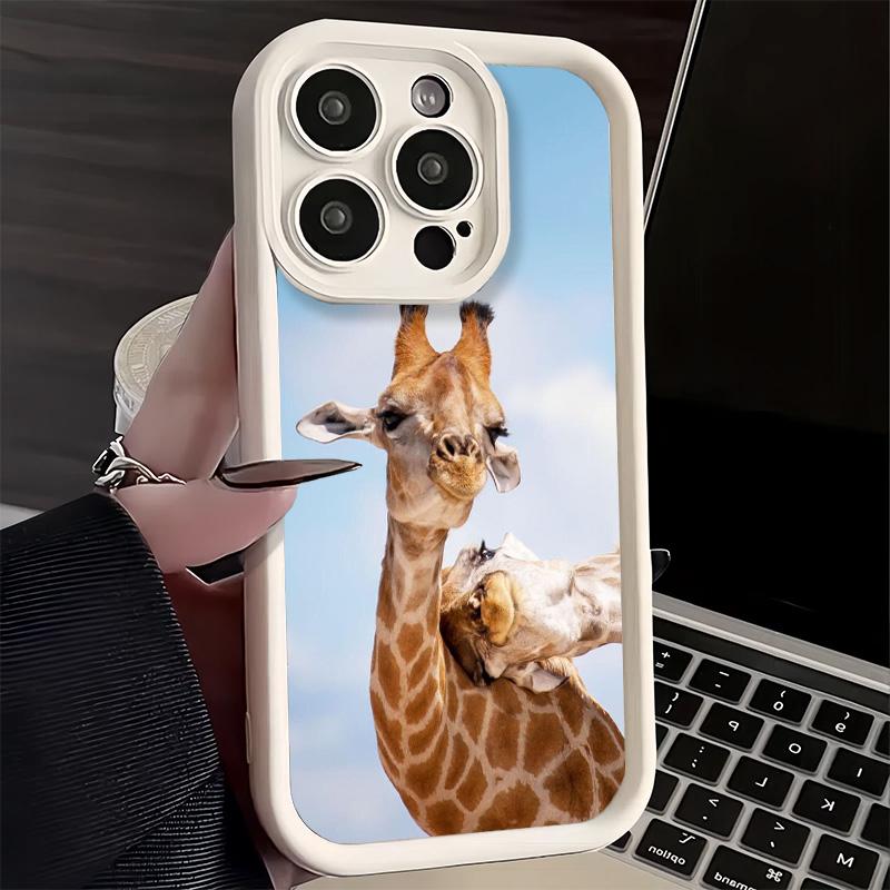 Phone Case for iPhone 17 Air 16E 15 16 Pro Max Giraffe Animal Pattern Cover 14 Plus 13 12 Mini Soft Shell Silicone Fundas