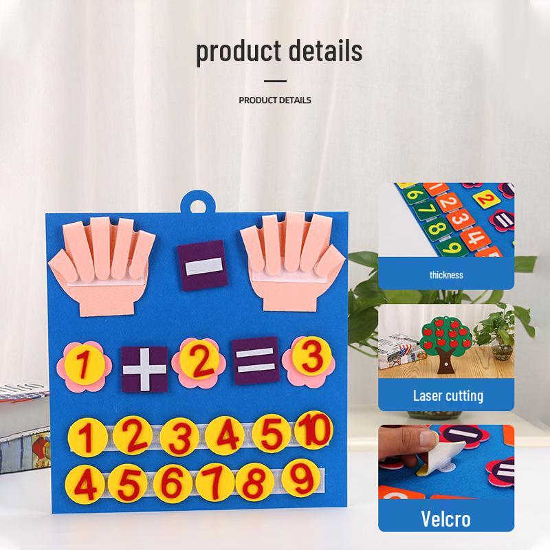 Children's Cartoon DIY Felt Learning Board for Early Education and Arithmetic