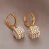 Luxury CZ Imitation Pearl Earrings for Women Gold Color Temperament Elegant Lady Drop Earrings Wedding Party  Jewelry
