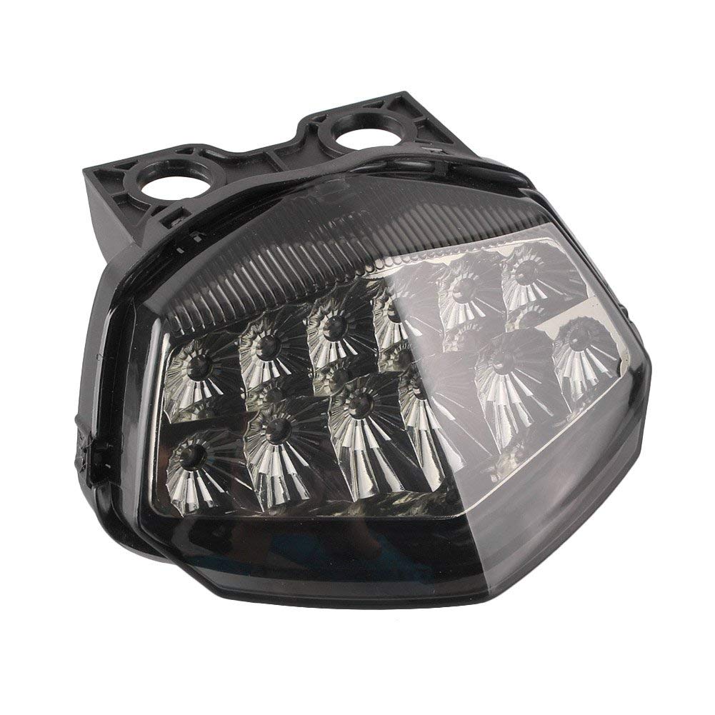 Karun Motorcycle LED Tail Light with Built-in Turn Signal, Black Lens, Compatible with Kawasaki forNinja250R 08-12 Years