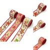 Unique Christmas Decoration Red Burlap Ribbon With Adorable Gingerbread Man Prints For Seasonal Styling