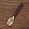 Hand Polished Vintage Ebony Tea Spoon Solid Wood Handle Durable Small Natural Tea Shovel for Home Coffee Bar