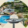 Garden Solar Fountain With Multiple Nozzles Solar-Powered Bird Bath Fountain Pump Stand-Alone Floating Solar Water Pump 13/16/18