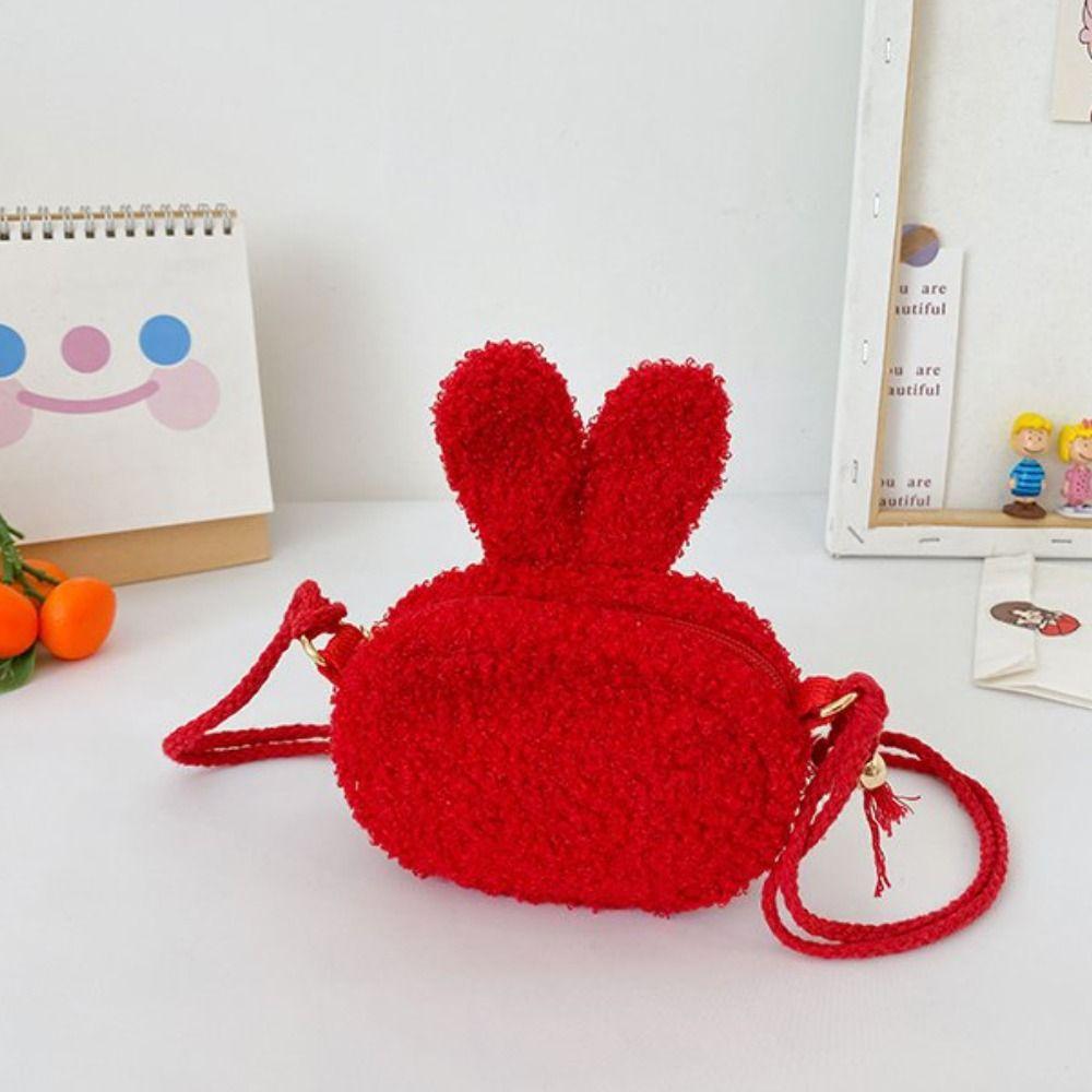 Cute Purses Funny Zipper New Year Gift Messenger Bag Coins Bag Crossbody Bag Rabbit Shoulder Bag